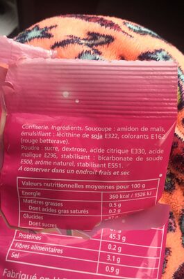 Bonbons Ovnis Avec Poudre Acide Fraise - Ingredients - fr