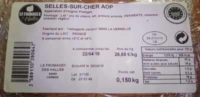 Selles-sur-Cher AOP - Ingredients - fr