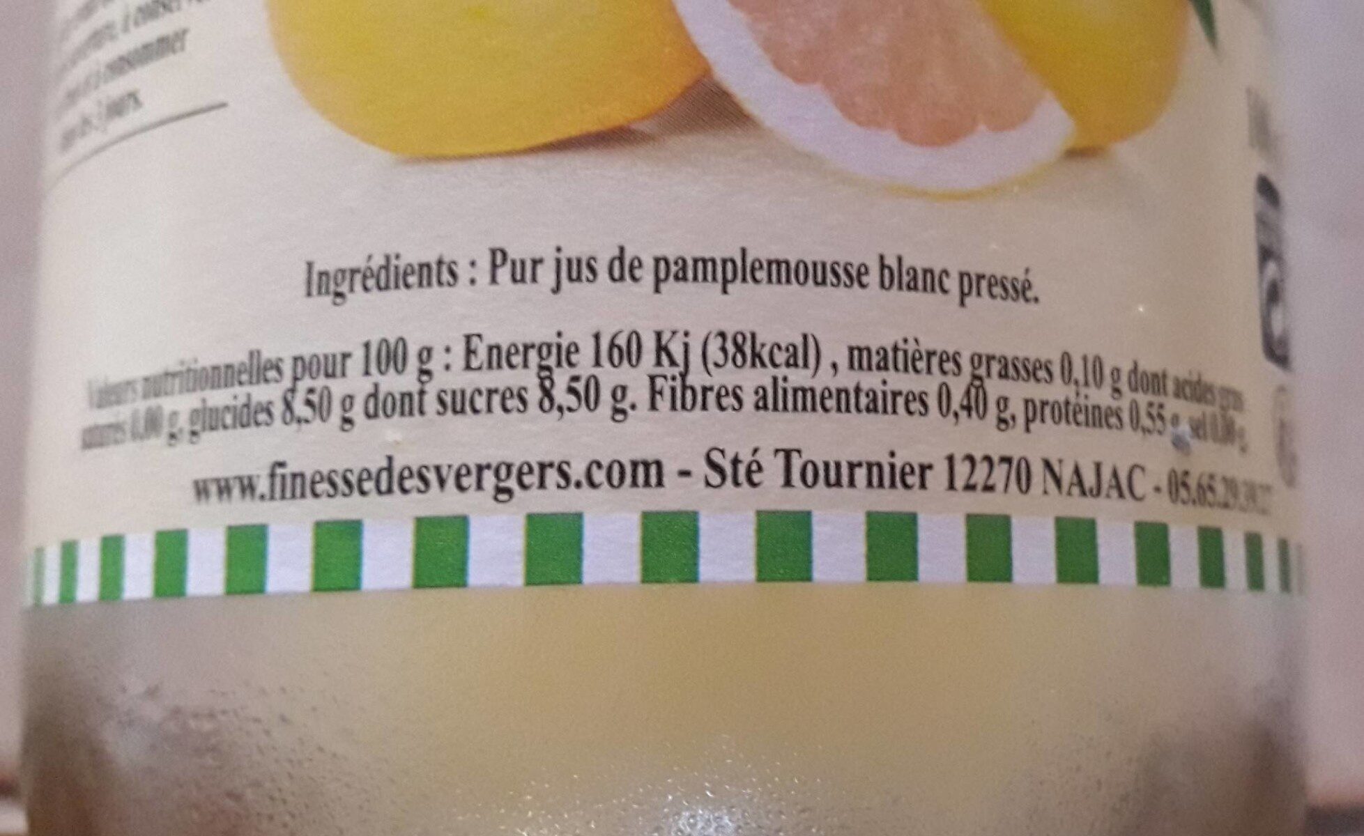 pur jus de pamplemousse blanc - Ingredientes - fr