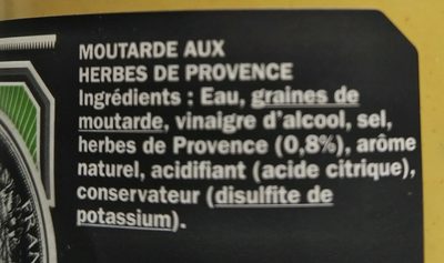 Moutarde aux herbes de Provence - Ingredients