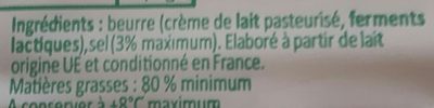 Beurre Le Moulé - Ingredients - fr