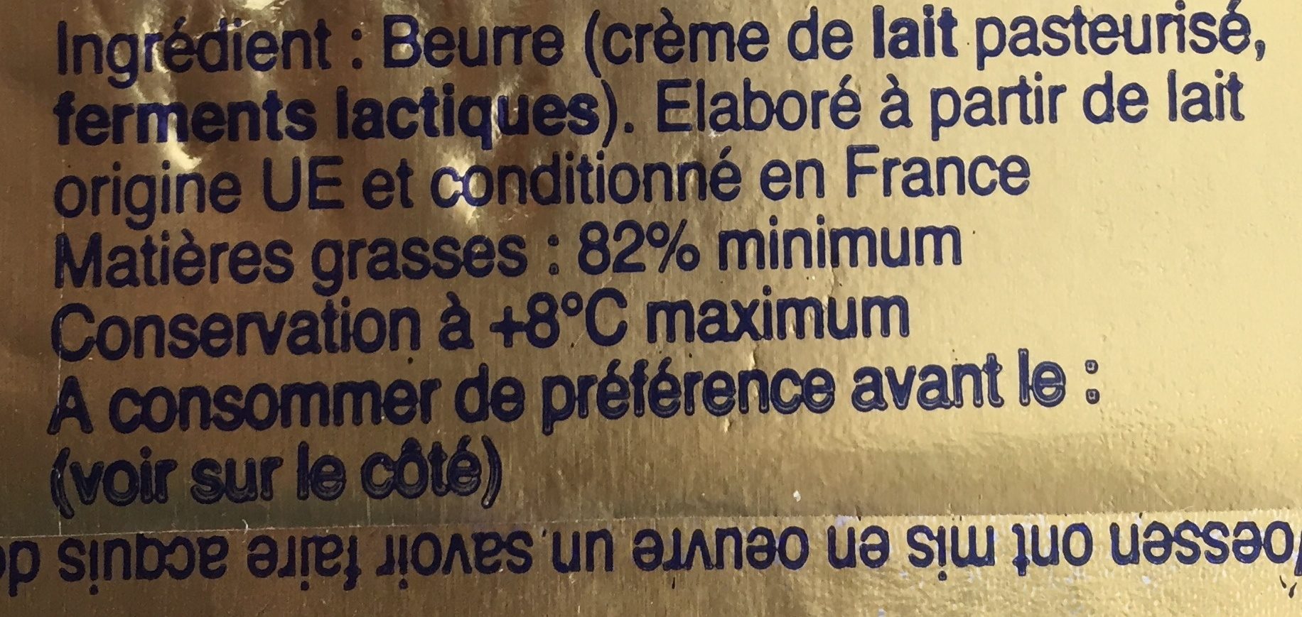 Beurre doux tartinable - Ingredients - fr