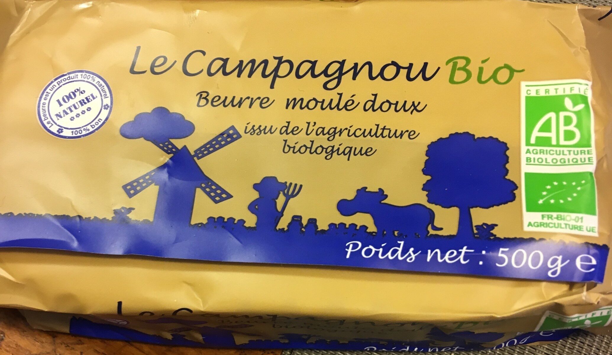 Beurre moulé doux biologique - Product - fr