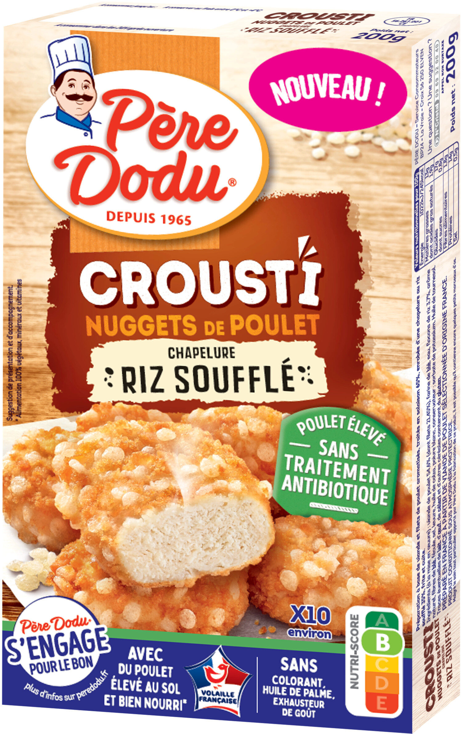 Crousti nuggets de poulet chapelure riz souffle - Product - fr