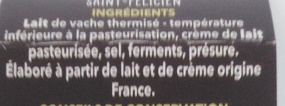 Fromage St Félicien - المكونات - fr