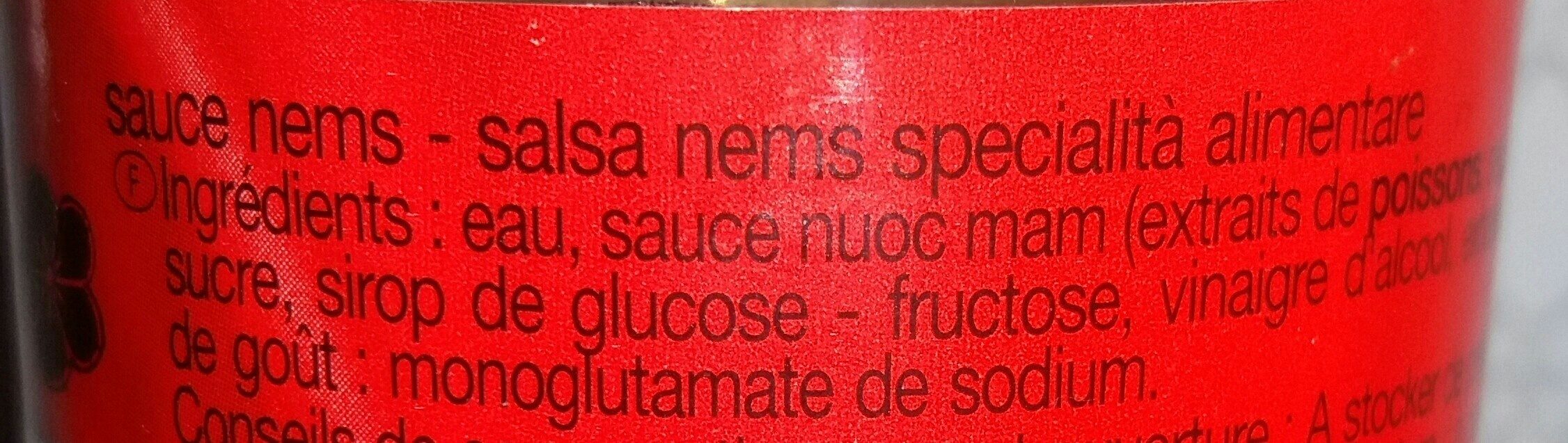 Sauce salsa mocho NEMS - Ingrédients
