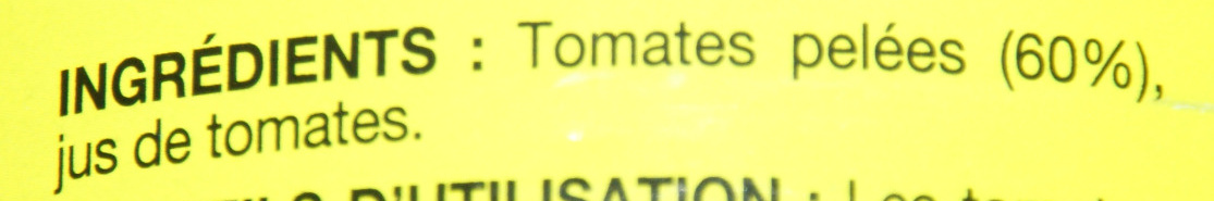 Tomates pelées entières - Ingredientes - fr