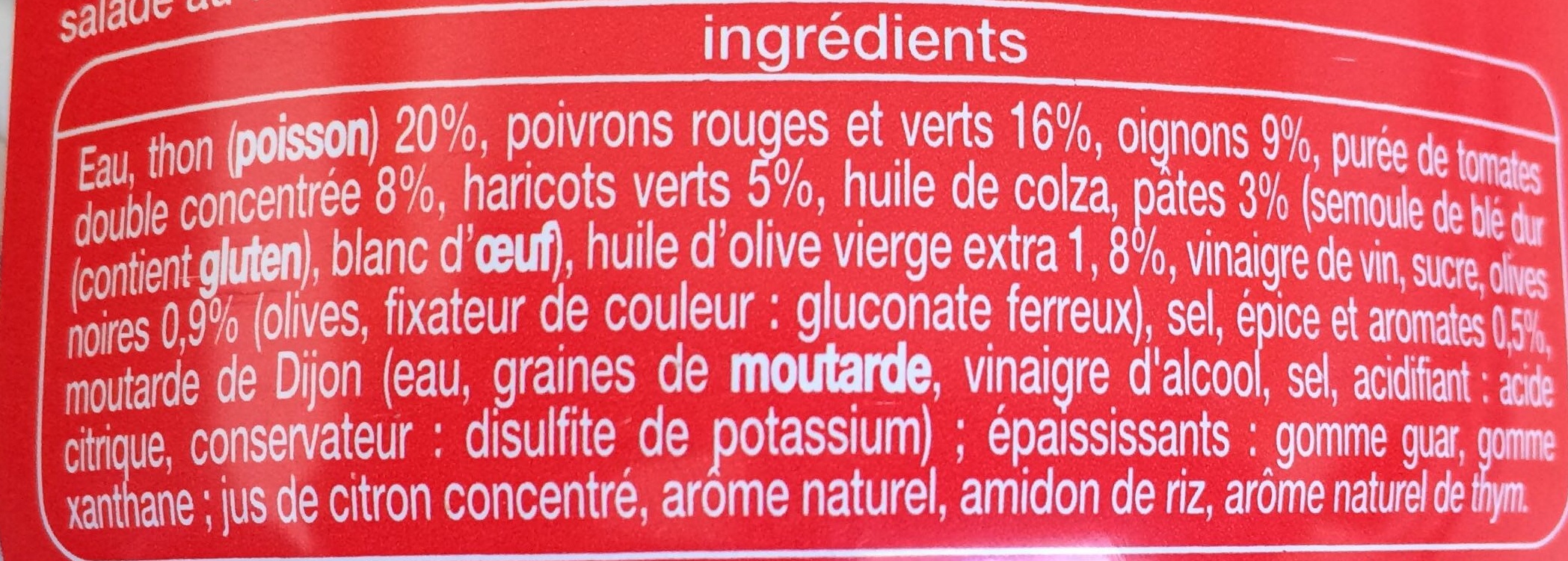 Salade catalane au thon - Ingredients - fr