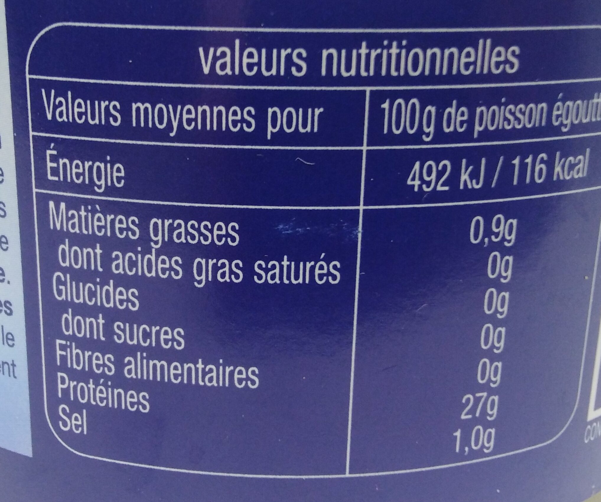 Thon albacore au naturel - Nutrition facts - fr