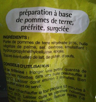 Pommes noisettes - Ingredients - fr