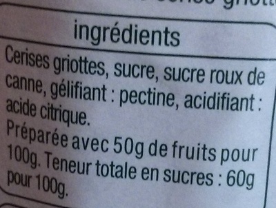Confiture extra de cerise griotte - Ingredientes - fr
