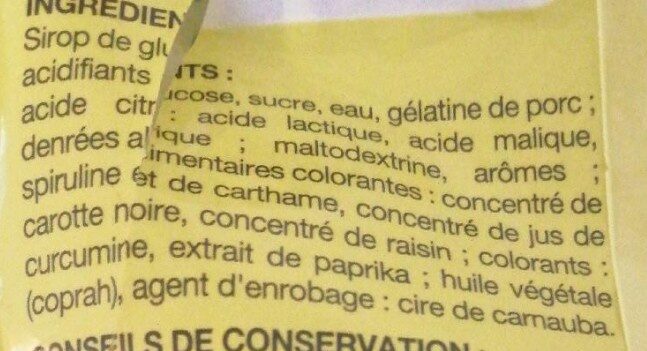 Oursons gélifiés - Ingredients - fr