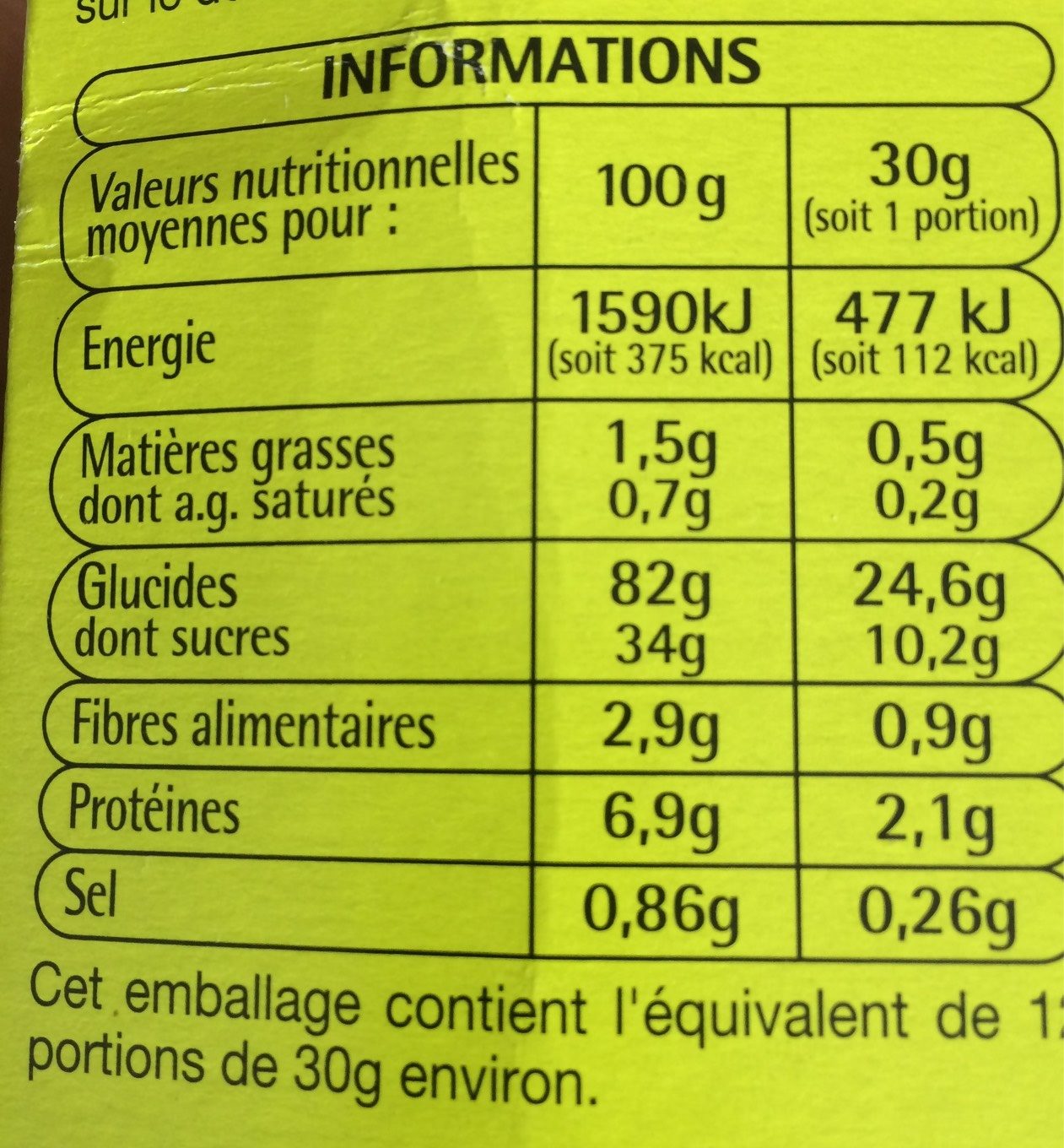 Riz soufflé saveur chocolat - Nutrition facts - fr
