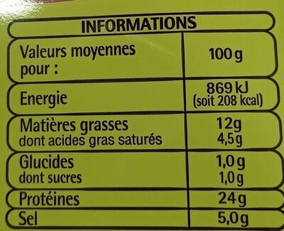 Jambon cru 13 tranches - Nutrition facts - fr