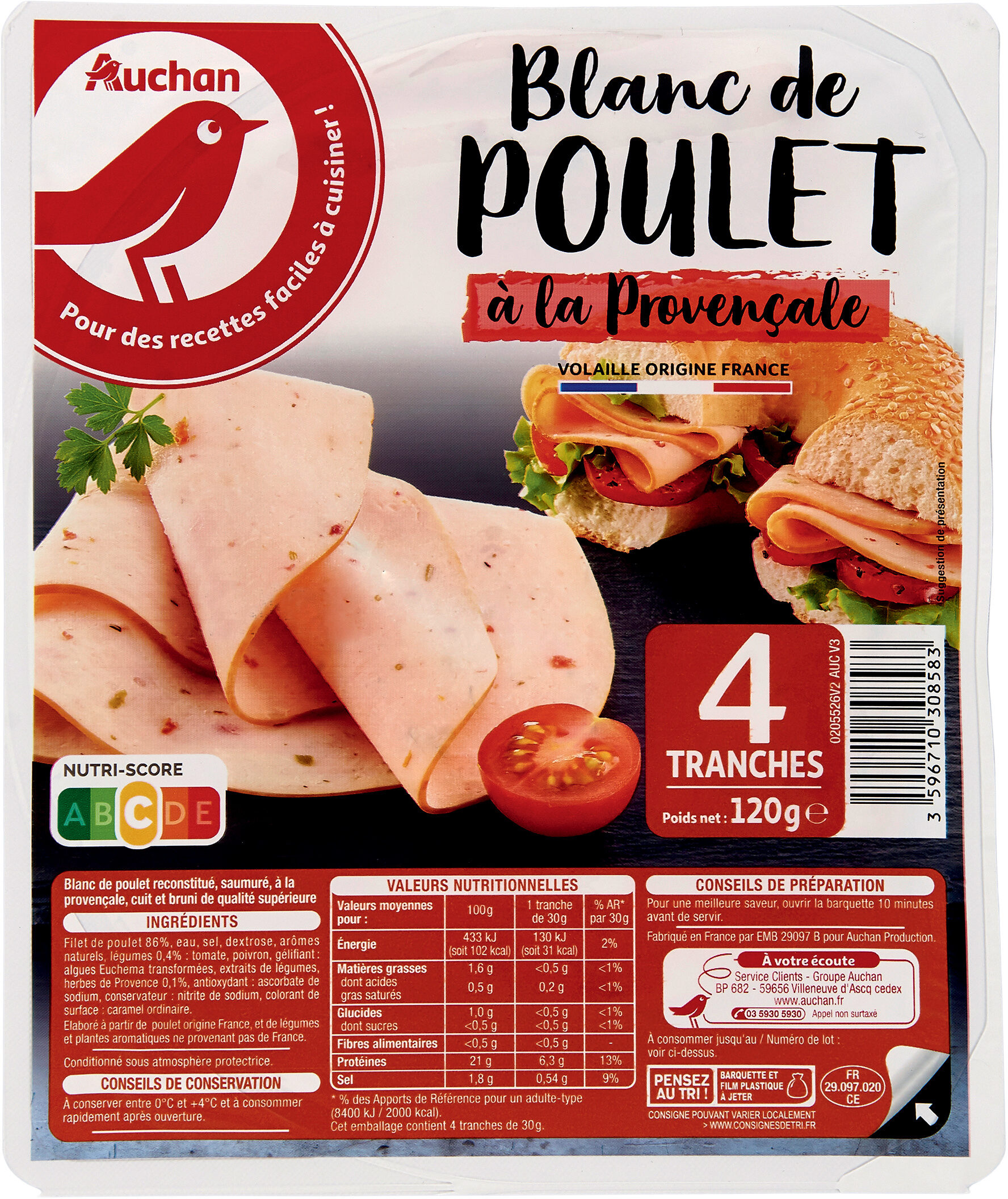 BLANC DE POULET à la Provençale - Product - fr