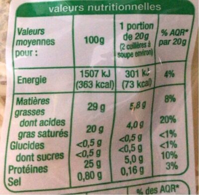 BIOEmmental français râpé - Nutrition facts - fr