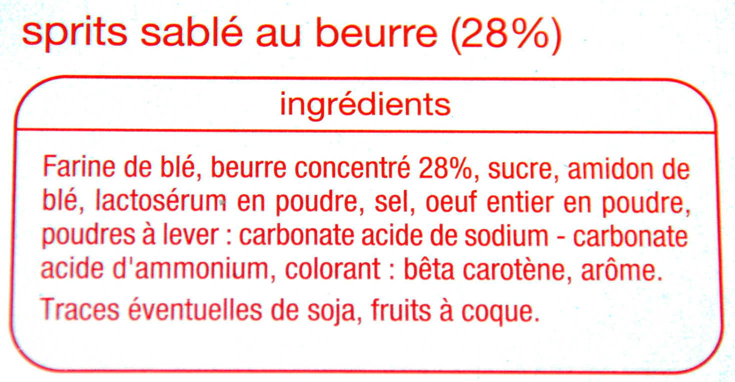 Sprits au beurre - Ingredientes - fr