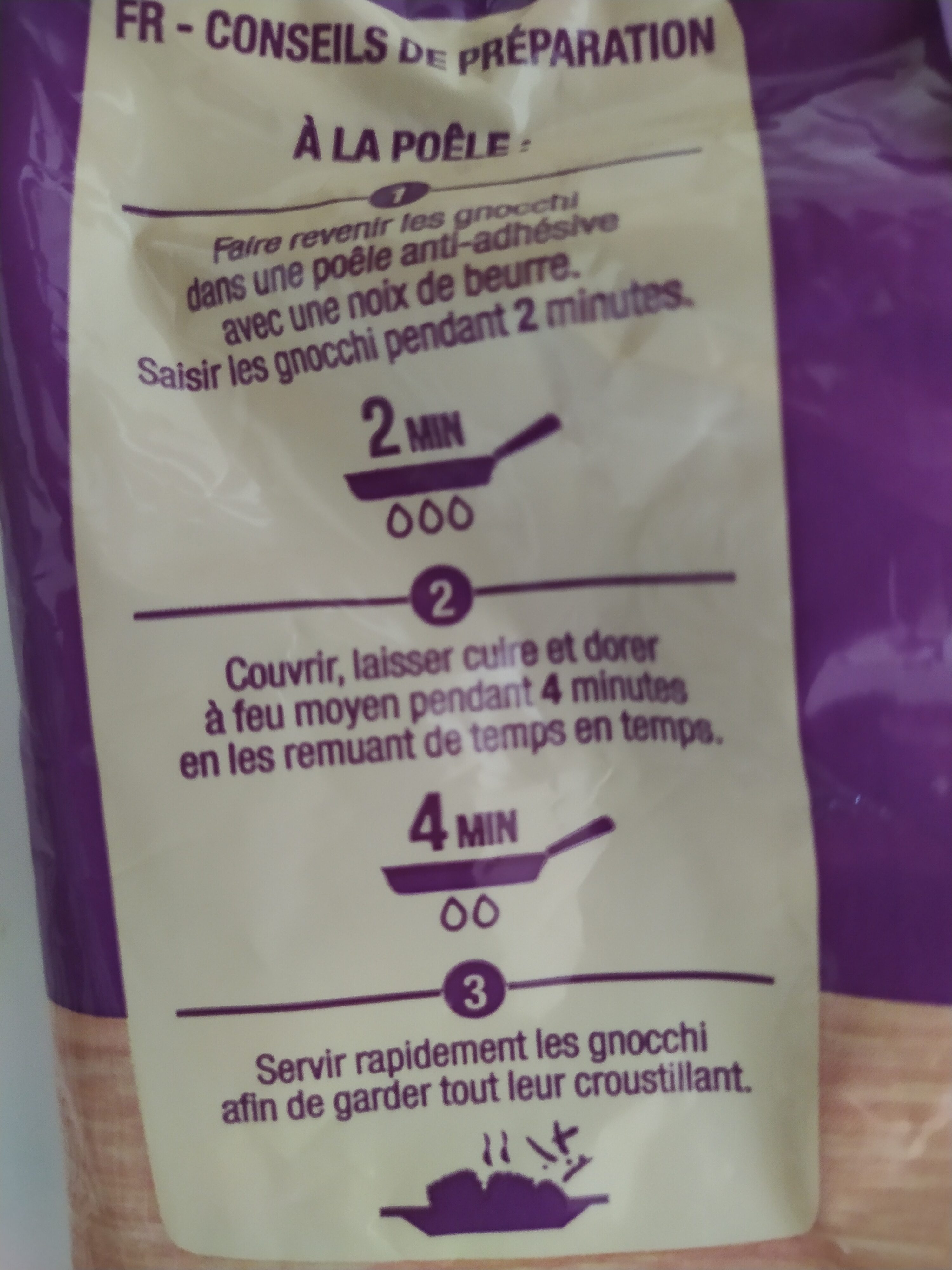 Gnocchi à poêler - Instruction de recyclage et/ou informations d'emballage