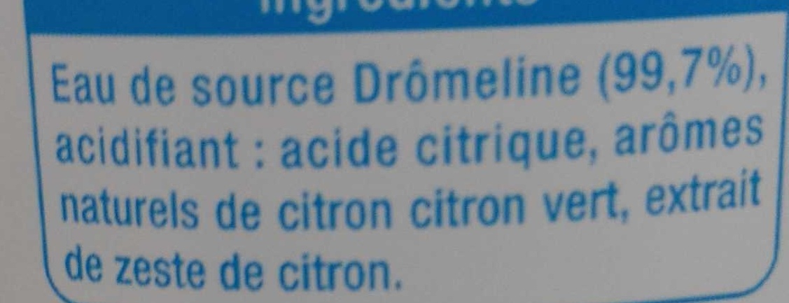Eau de source aromatisée citron, citron vert - Ingrediënten - fr