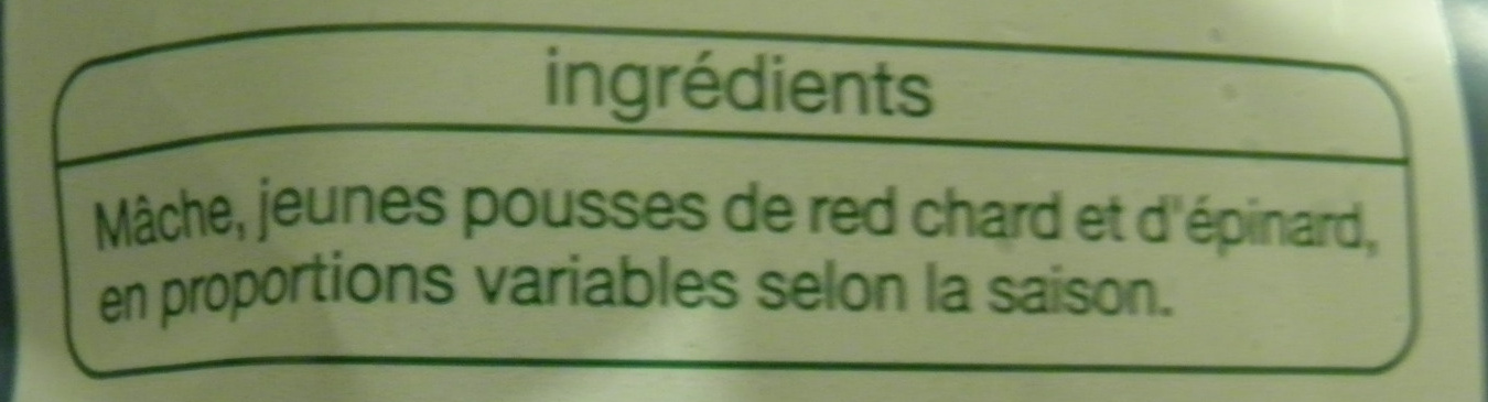 Mélange verdoyant (3/4 portions) - Ingrediënten - fr