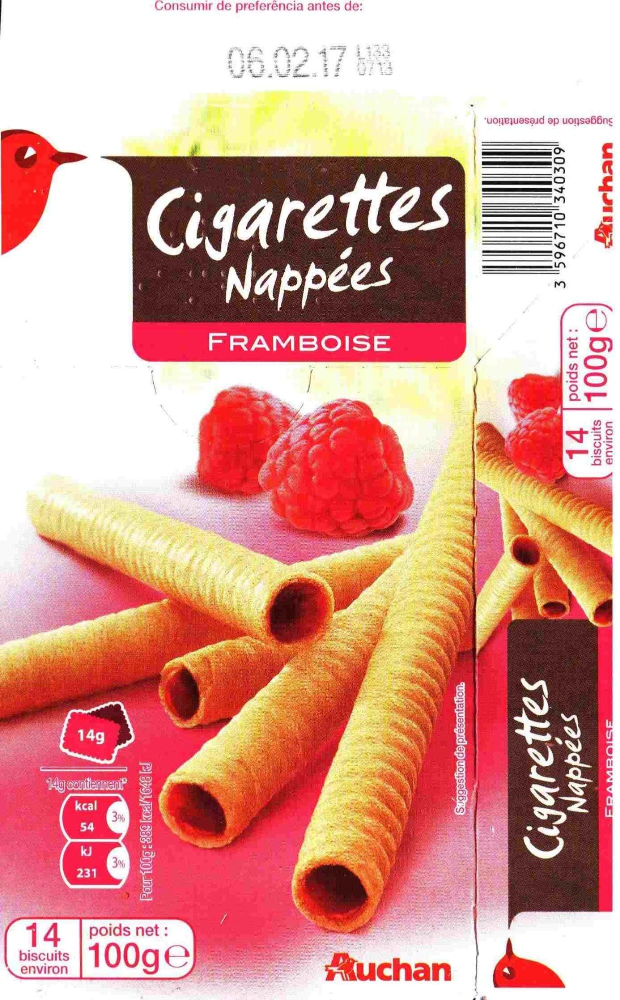 Cigarettes Nappées Framboise - Produit