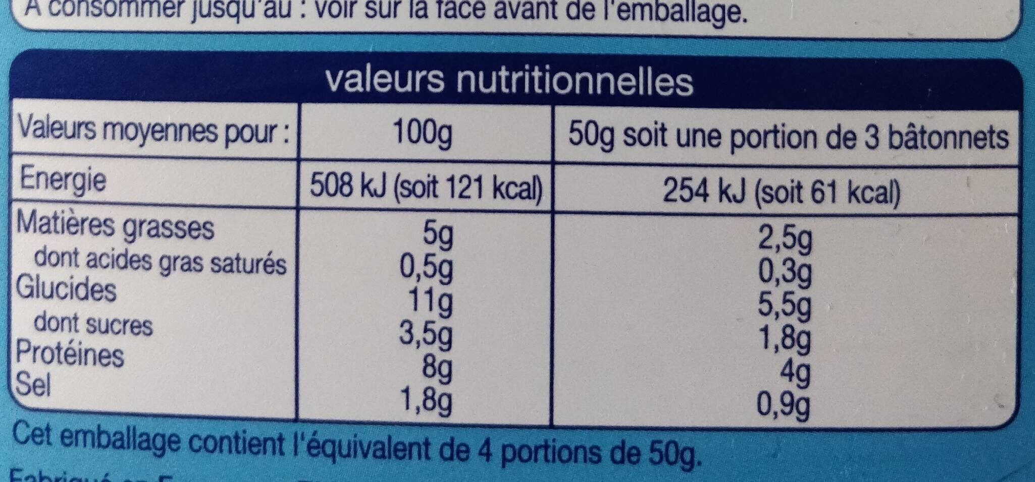 12 surimi - Tableau nutritionnel