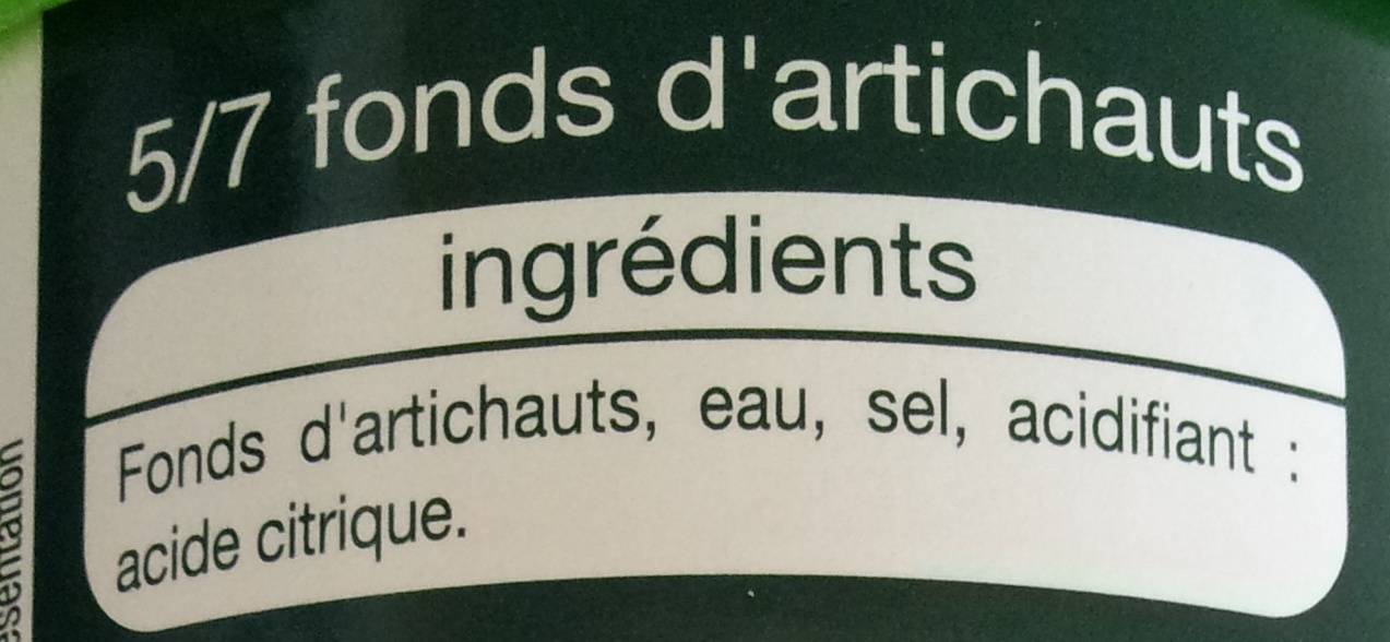 Fonds d'artichauts - Ingrediënten - fr