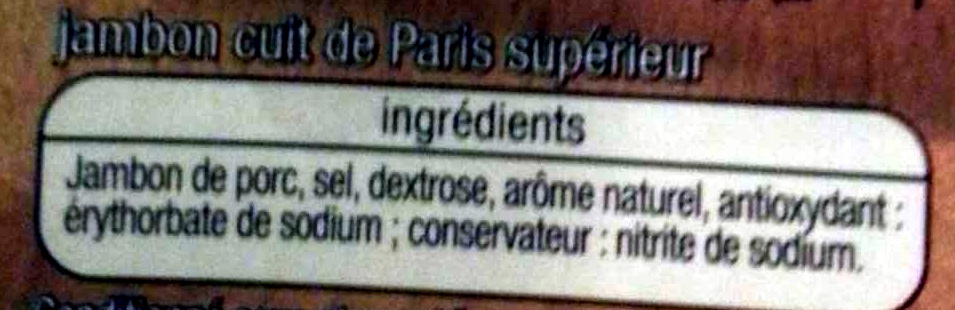 Jambon de Paris - Ingredients - fr