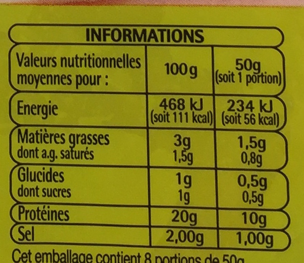 Jambon supérieur découenné-dégraissé - حقائق غذائية - fr