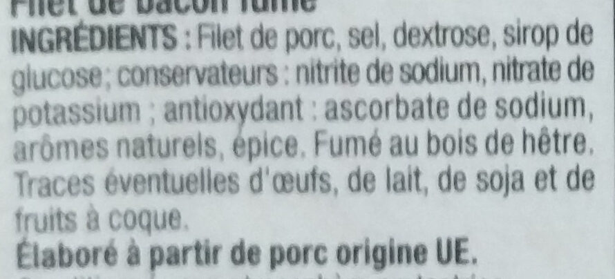 Filet de Bacon - Ingredients - fr