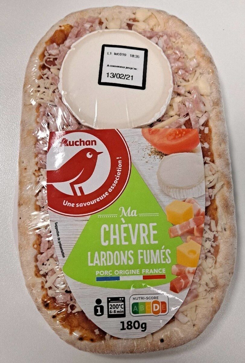 Pizza Chèvre Lardons 180g Auchan - Producto - fr