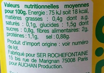Haricots verts extra fins - Información nutricional - fr