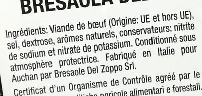 Le charcutier - Bresaola della Valtellina I.G.P - Ingredients - fr