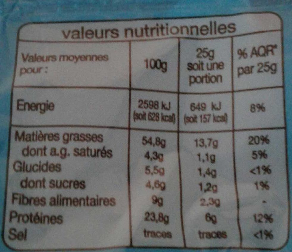 Amandes en poudre - Nutrition facts - fr