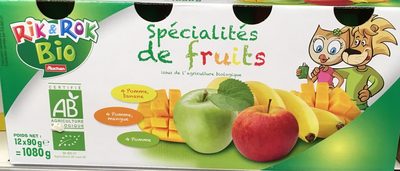 Compotes a boire specialites de fruits bio 12x90g rik&rok - نتاج - fr