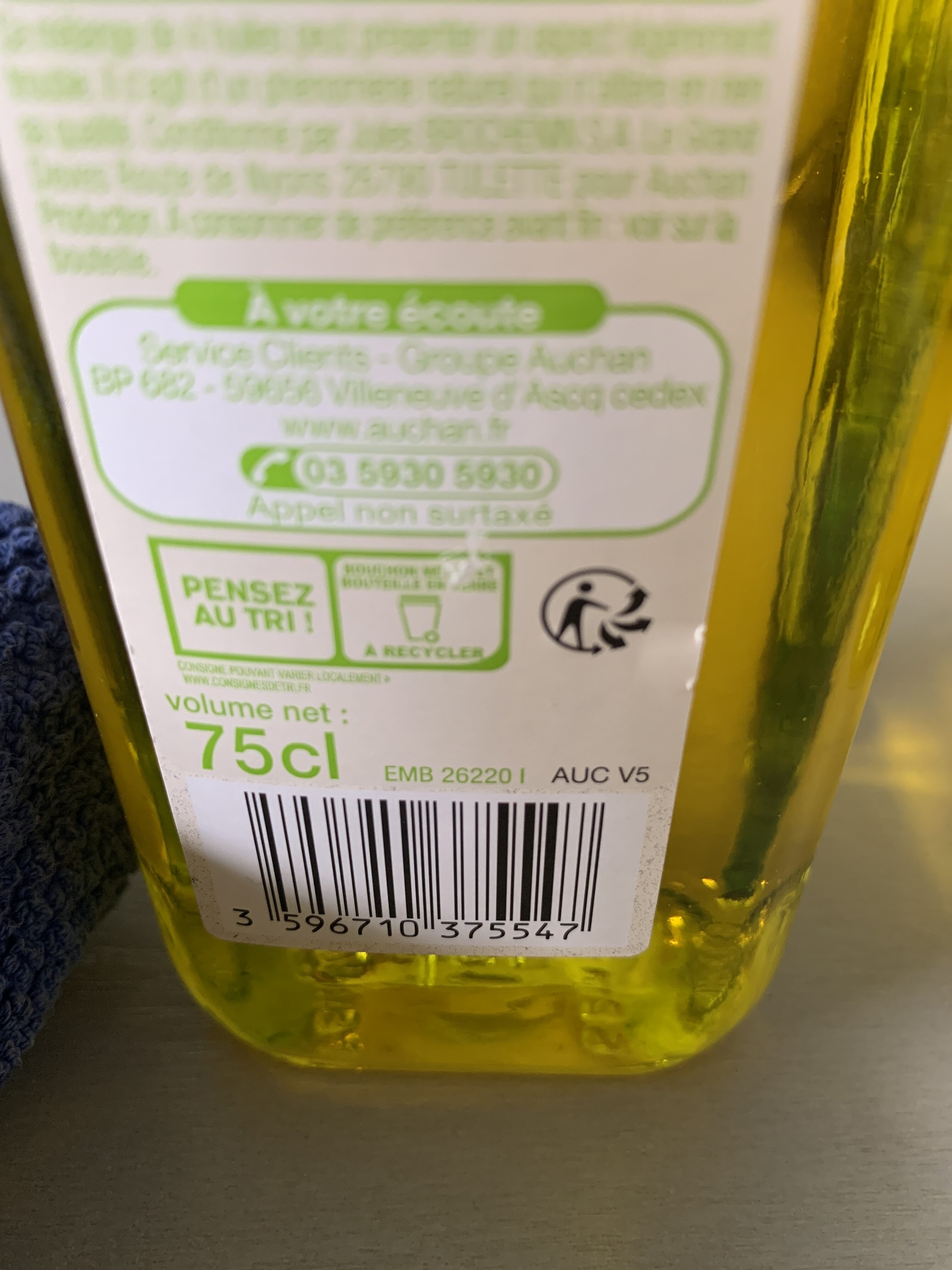 4 huiles vierges - Instruction de recyclage et/ou informations d'emballage
