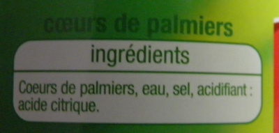 Coeurs de palmiers Auchan - Ingredients - fr