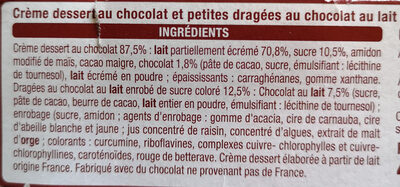 Crème dessert Choco' Color - Ingrédients
