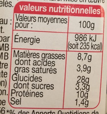 Sandwich jambon beurre sans croute - حقائق غذائية - fr