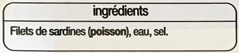 Filets de sardines au naturel (2 parts) - Ingredientes - fr