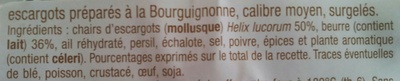 24 Escargots préparés à la Bourguignonne Calibre moyen - surgelé - Ingredienser - fr