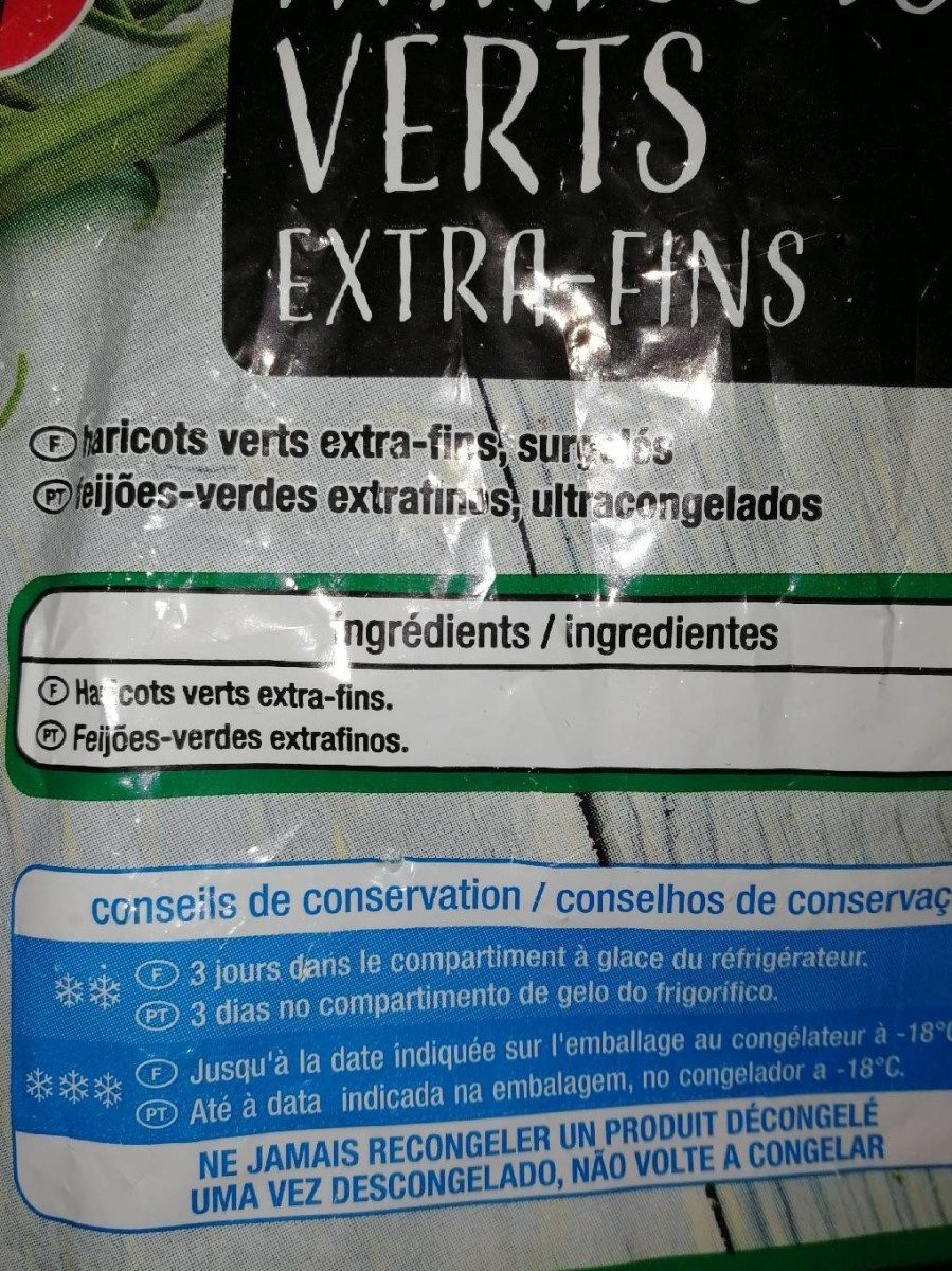 Haricots Verts Extra Fins - Ingrédients