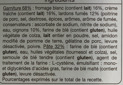 Flammekueches - recette alsaciennelardons + oignons - Ingredients - fr