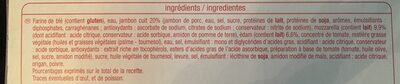 MIni pizzas Jambon fromageJambon + Mozzarella + Emmental - Ingredients - fr