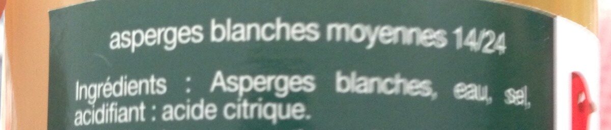 Asperges blanches moyennes - Ingredients - fr
