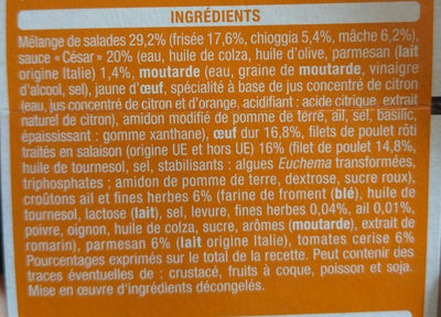 Salade Caesar Auchan - Ingrediënten - fr