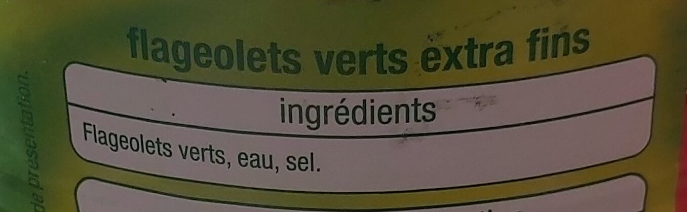 Flageolets verts extra fins - Ingredients - fr