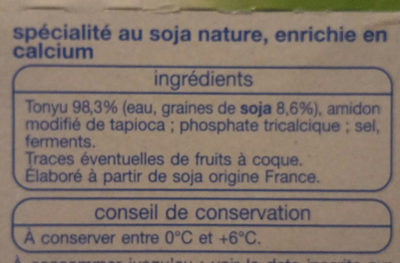 Soja nature - Ingredientes - fr