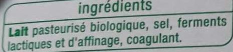Coulommiers bio - Ingrediënten - fr