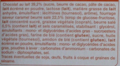 Barres fourrées Choco-Caramel (6 biscuits) - Ingredients - fr